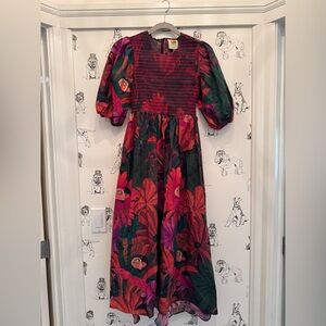 FARM Rio Floral Dress with Puff Sleeves